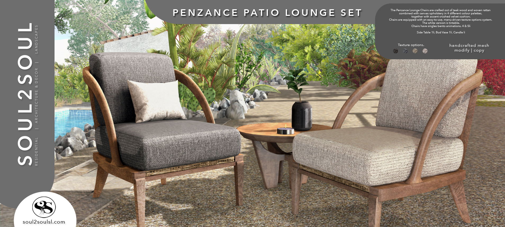 Penzance Patio Lounge Set & Plants Set at Shiny Shabby event Penzance Patio Lounge Set & Plants Set at Shiny Shabby event
