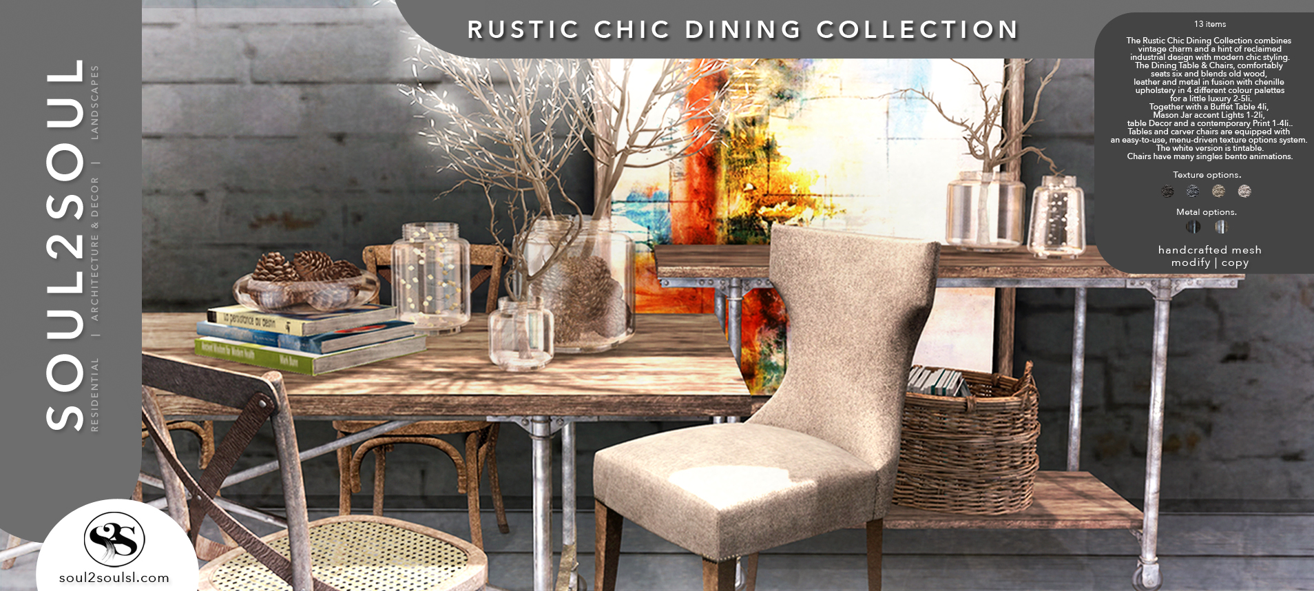 Rustic Chic Dining Collection at The Liaison Collaborative (TLC) event