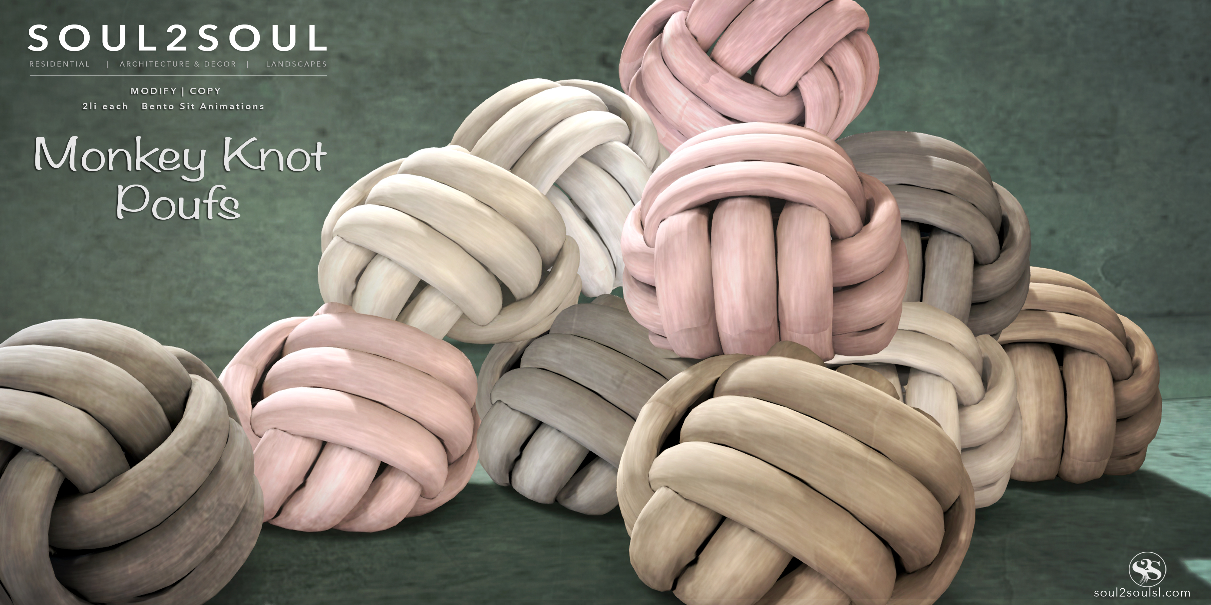 Monkey Knot Poufs at the Mainstore