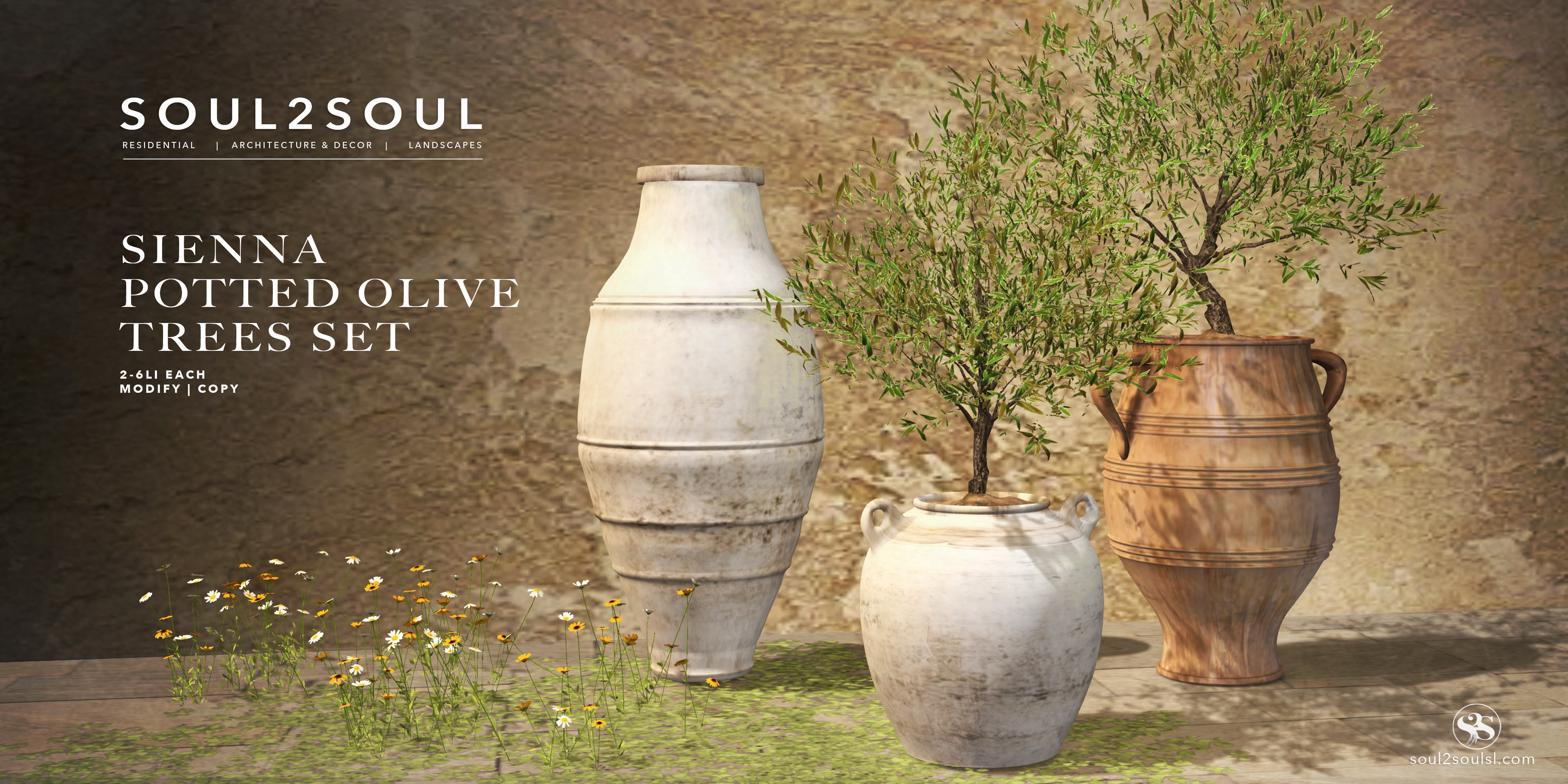 Sienna Potted Olive Trees Set @ Cosmopolitan