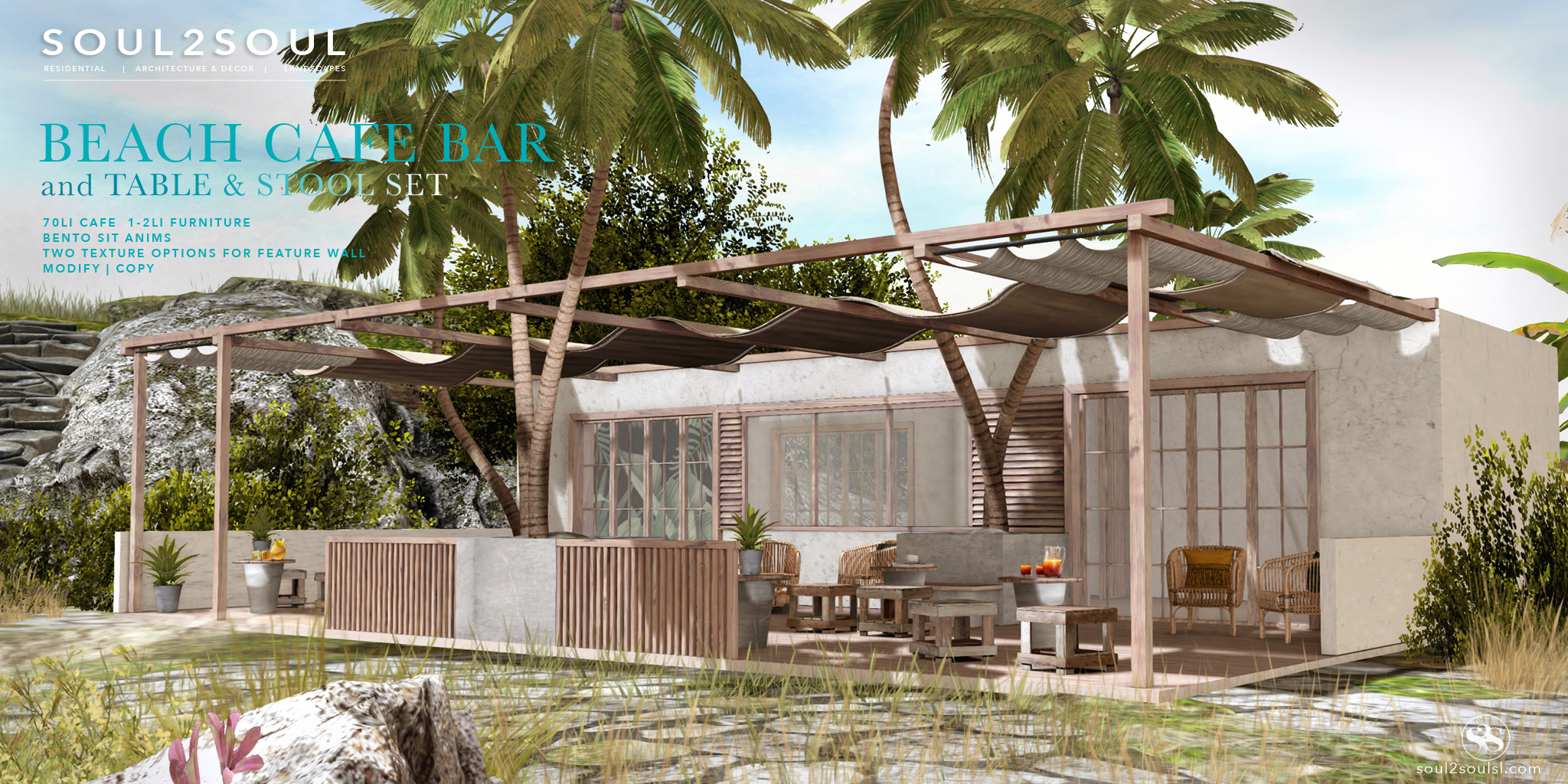 Beach Cafe Bar and Table & Stool Set @ Cosmopolitan